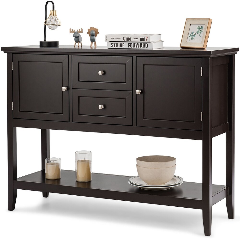 Costway Sideboard Buffet Table Wooden Console Table w/ Drawers