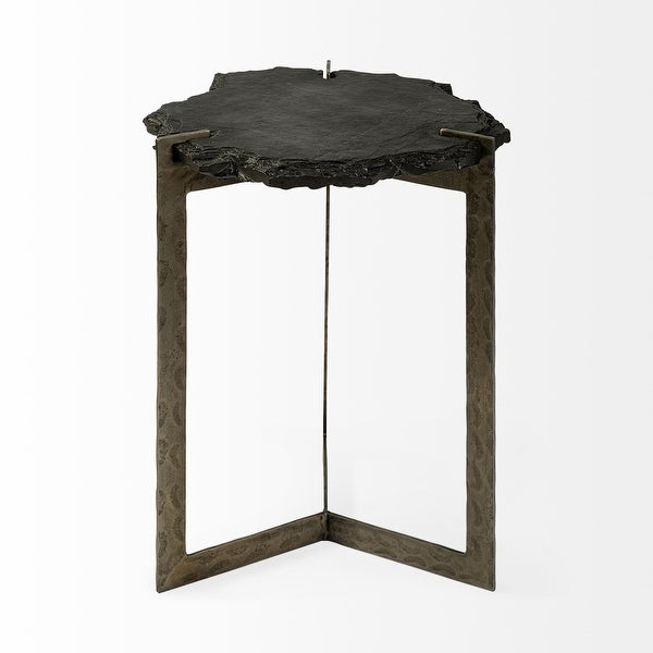 Shale I Black Slate Side Table