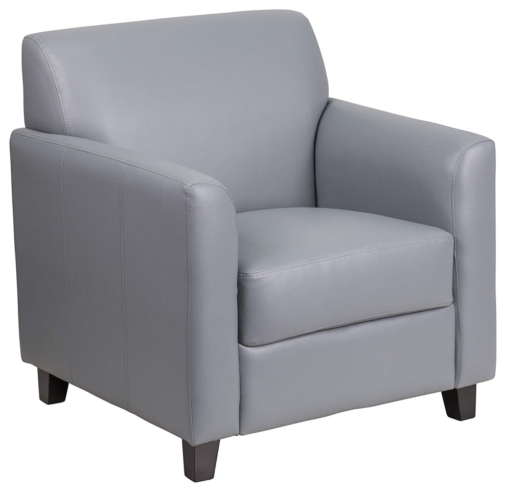 Modern Accent Chair  Faux Leather Leather Seat With Plush Back  ampArms   Contemporary   Armchairs And Accent Chairs   by Decor Love  Houzz