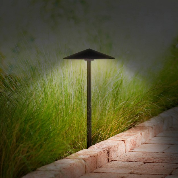 John Timberland Kobe 21 quot h Bronze Cone Landscape Path Lights Set Of 2