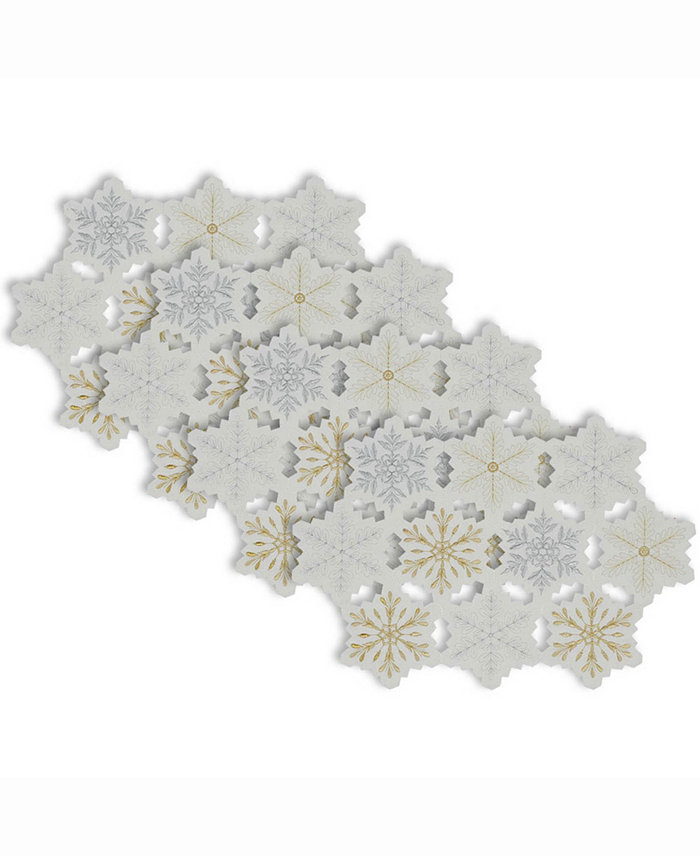 Design Imports Placemat Embroidered Snowflake Set of 4