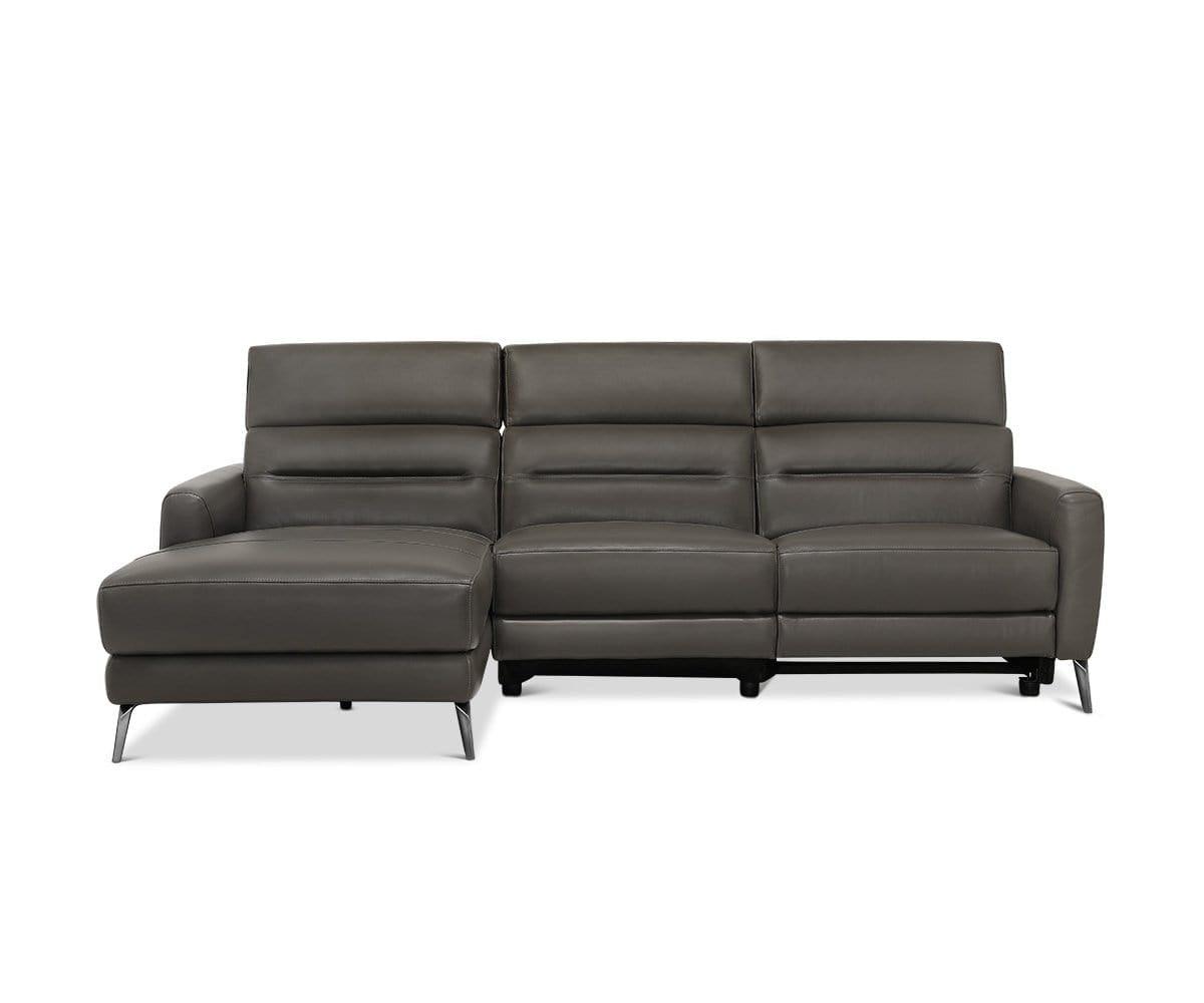 Vetali Leather Power Reclining Left Sectional