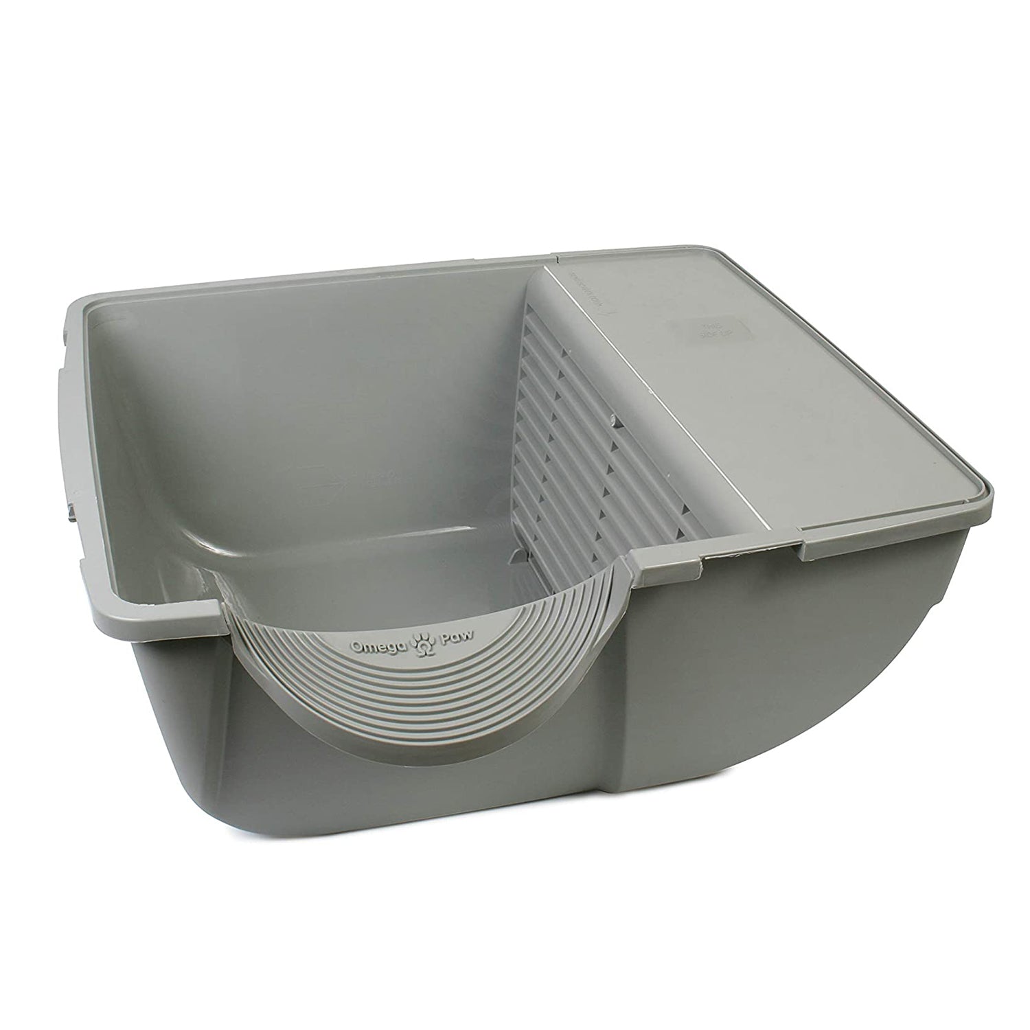 Omega Paw Roll 'n Clean Self Cleaning Regular Sized Litter Box， Grey