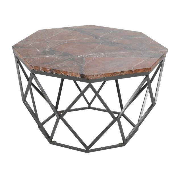 Paige Contemporary Octagonal Coffee Table Multitone black Treasure Trove Accents