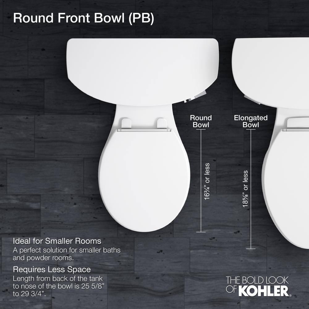 KOHLER Cimarron 2-piece Complete Solution 1.28 GPF Single Flush Round Toilet in White (Slow-Close Seat Included) K-78249-0