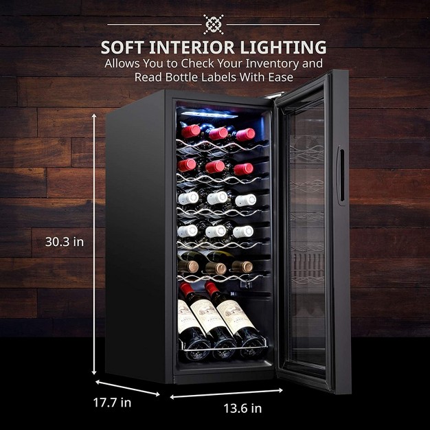 Ivation 18 bottle Compressor Freestanding Wine Cooler Refrigerator Black