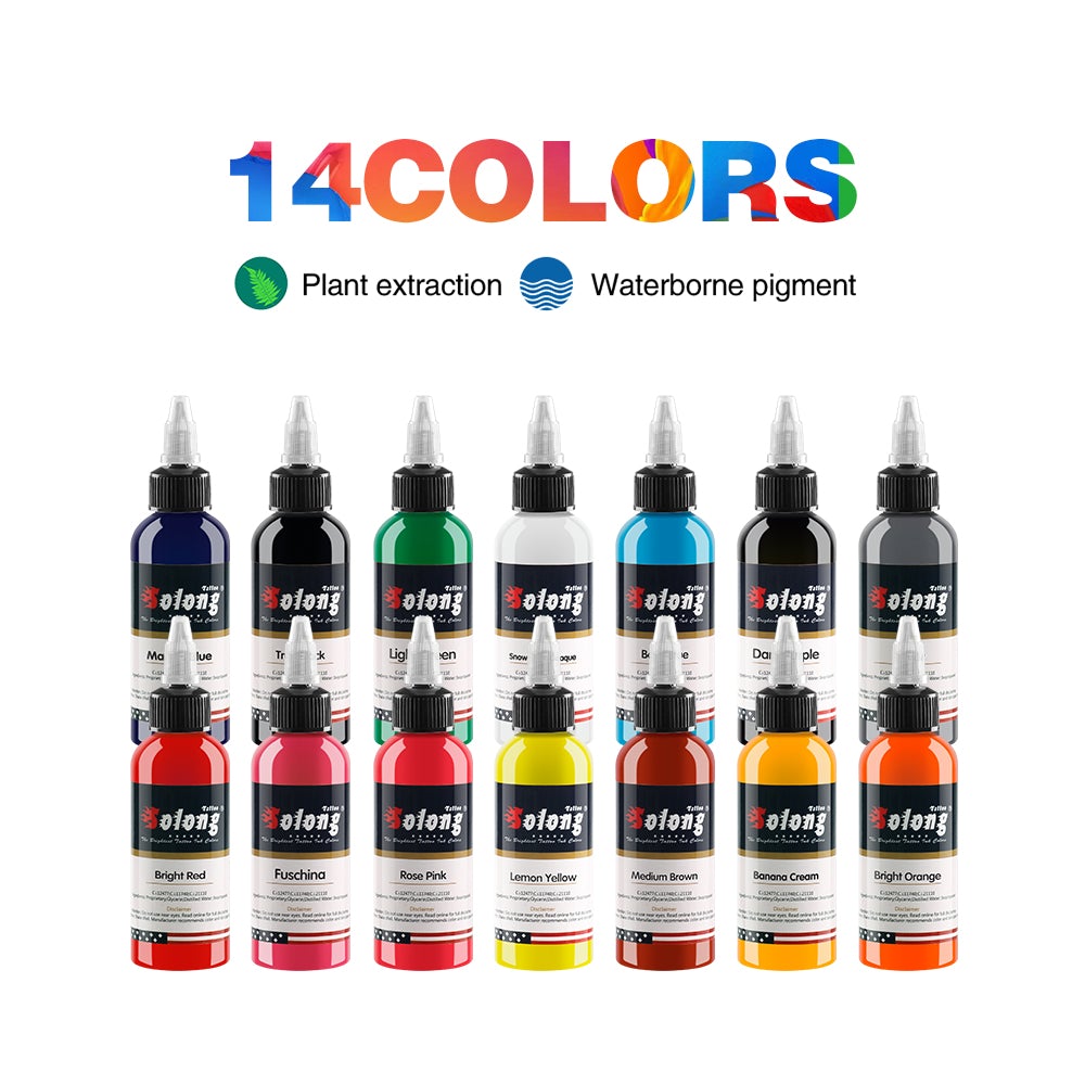 Bluerockt 14 Color Ink Pigment Set 1oz (30ml) x 14 Bottle