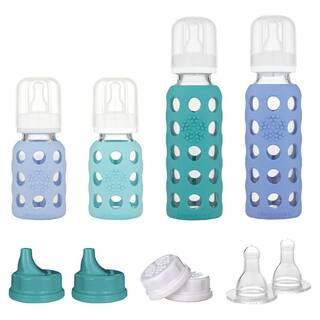 Lifefactory 9 oz. Multicolored Glass Baby Bottle Starter Set (Set of 4) LF120406C4