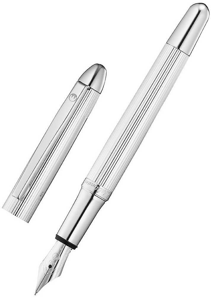 Waldmann Pens Pocket Stainless Steel Nib Fountain Pen - All Silver