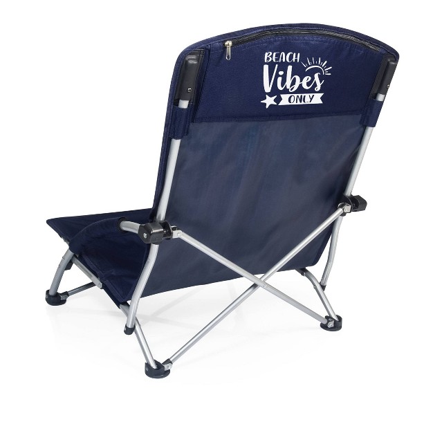 Picnic Time Tranquility Portable Beach Chair Navy Blue