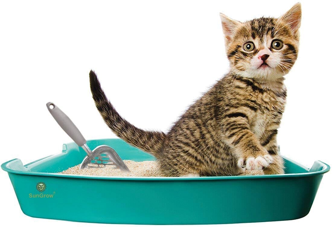 SunGrow Non-Stick Metal Scoop Kitty Box Cat Litter Scooper