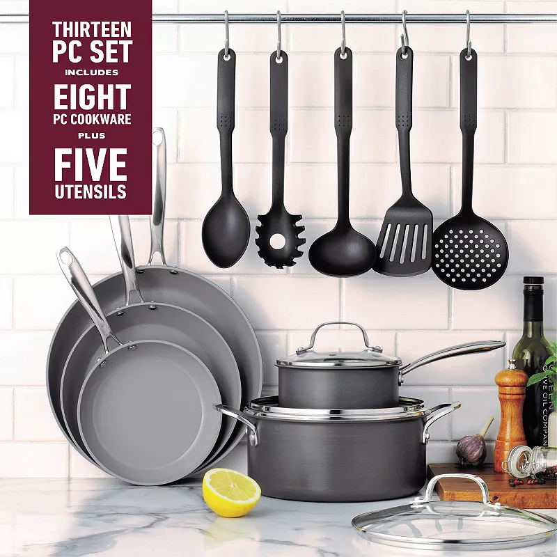 Granitestone Diamond Pro 13-pc. Hard-Anodized Nonstick Cookware Set