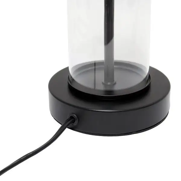 Simple Designs Encased Metal and Clear Glass Table Lamp