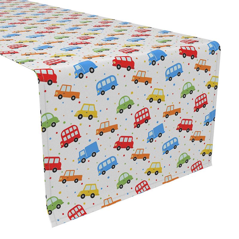 Table Runner， 100% Cotton， 16x72， Automobile Repeat