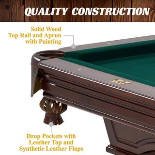 Barrington Premium 100 in. Slate-Tech Billiard Table Set with Canadian Maple Cues Rack Balls Brush and Chalk BL100Y22002