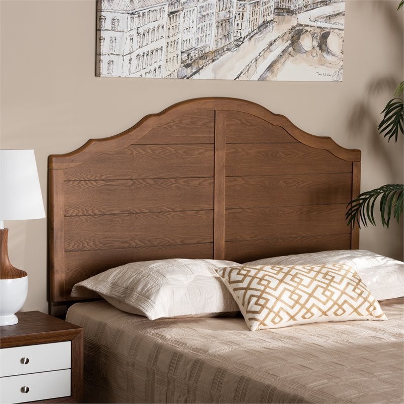 Baxton Studio Clive Vintage Walnut Finished Wood Full Size Headboard   Transitional   Headboards   by Homesquare  Houzz