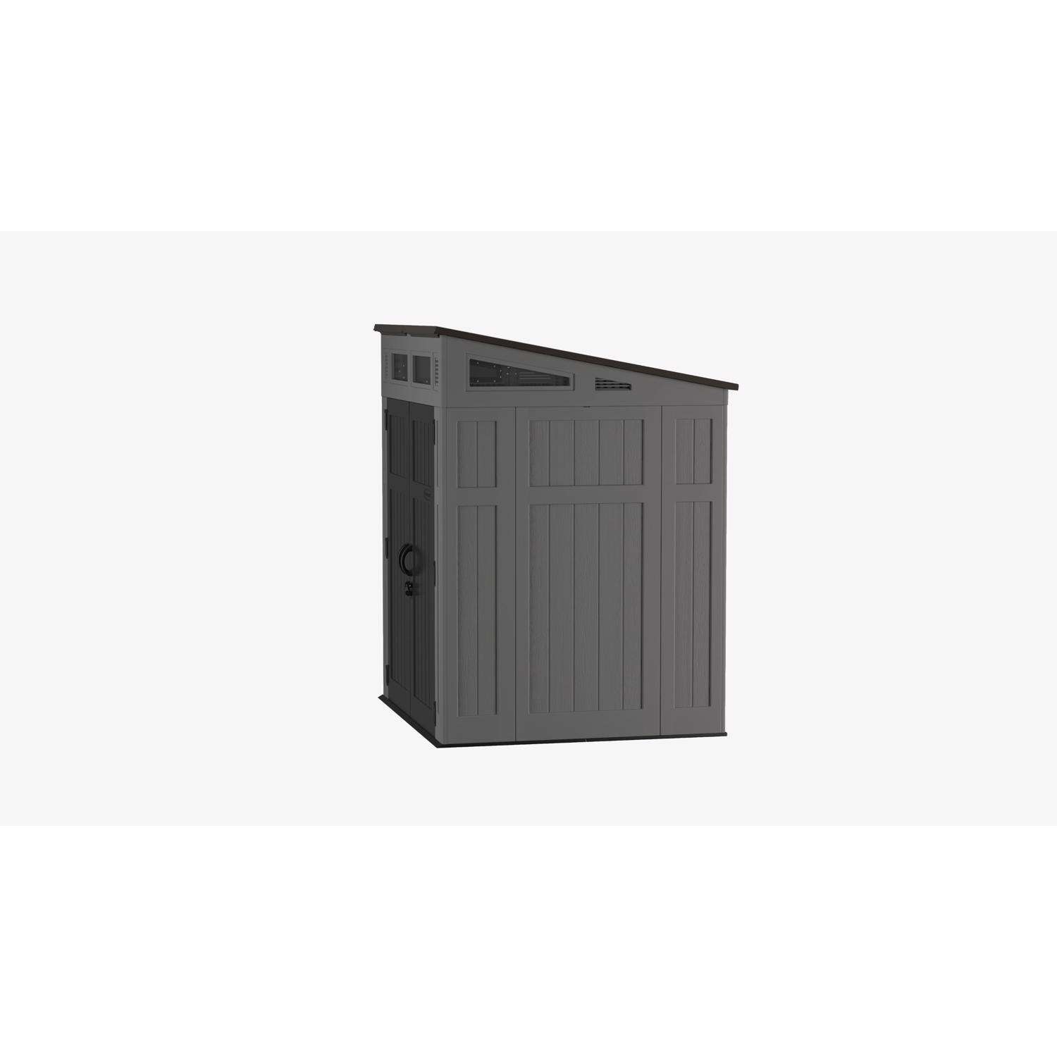 Suncast Modernist 6 ft. x 5 ft. Resin Vertical Pent Storage Shed with Floor Kit