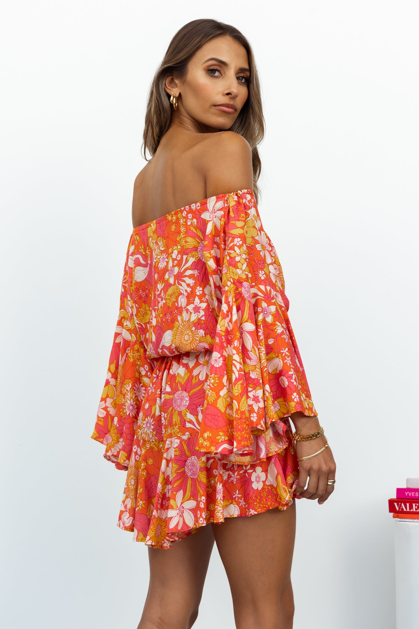 Blow Me Away Romper Orange