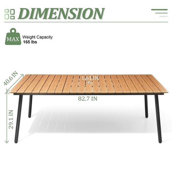 VredHom Outdoor Patio Aluminum Dining Table