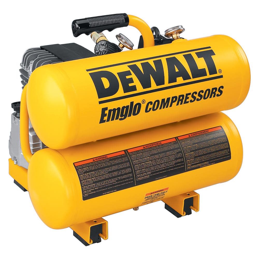 DEWALT HEAVY-DUTY CONTINUOUS 4 GALLON ELECTRIC HAND CARRY COMPRESSOR (D55151) ;