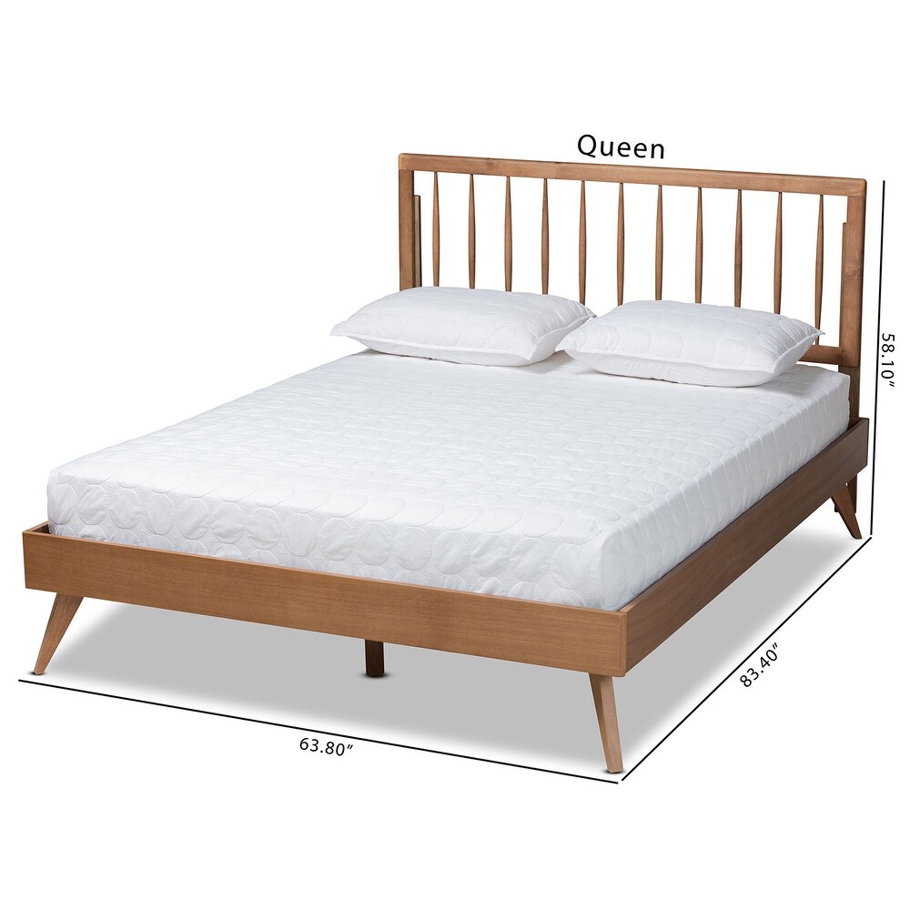 Toru Modern Ash Walnut Finished Wood Platform Bed