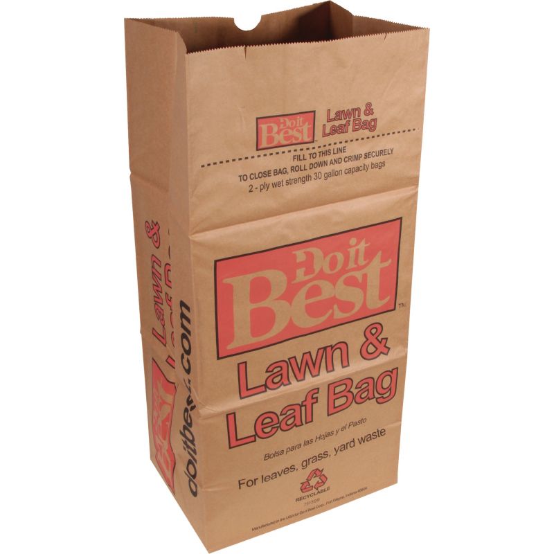 Do it Best Yard Waste Lawnamp Leaf Bag 30 Gal. Natural Kraft