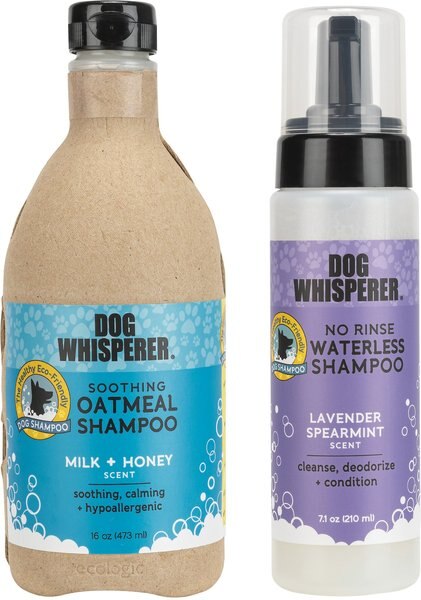 Dog Whisperer Soothing Oatmeal Shampoo + No Rinse Waterless Dog Shampoo， 16-oz bottle and 7.1-oz bottle