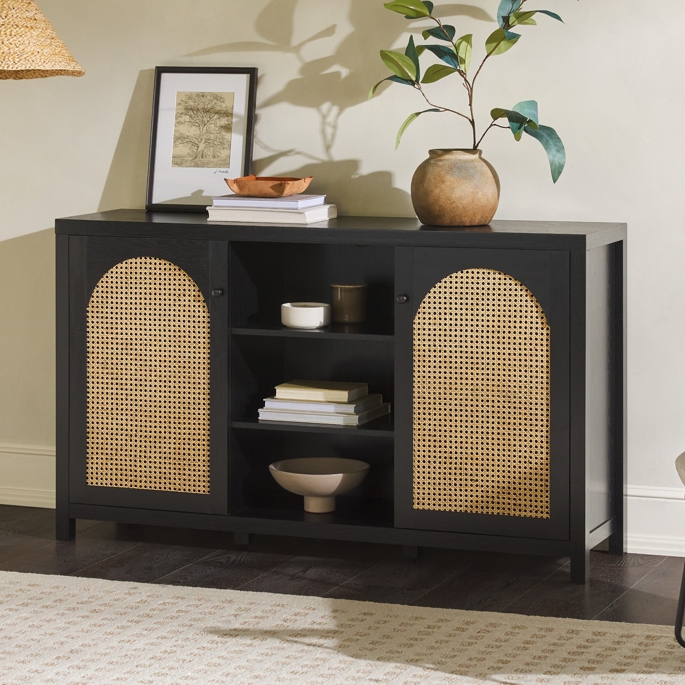 Middlebrook Designs 2 Door 58 inch Sideboard with Arched Rattan Panels