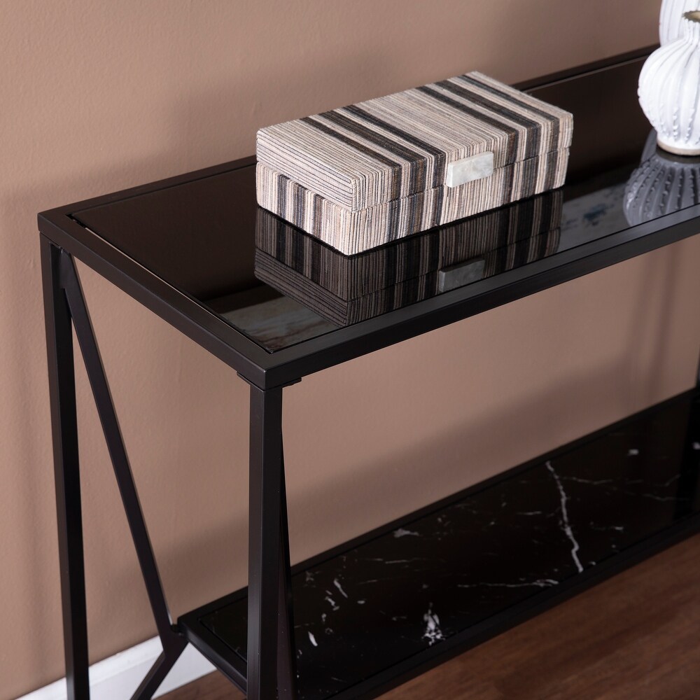 SEI Furniture Aerisill Contemporary Black Metal Console Table