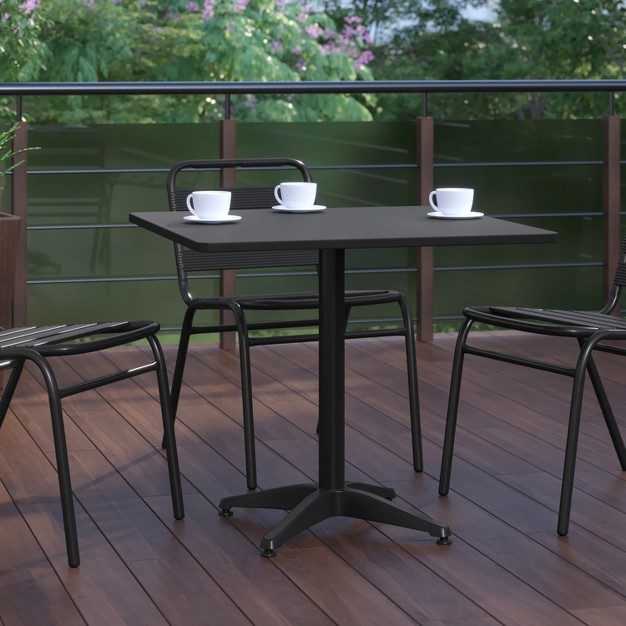 Flash Furniture Mellie 31 5 x27 x27 Square Aluminum Indoor outdoor Table With Base