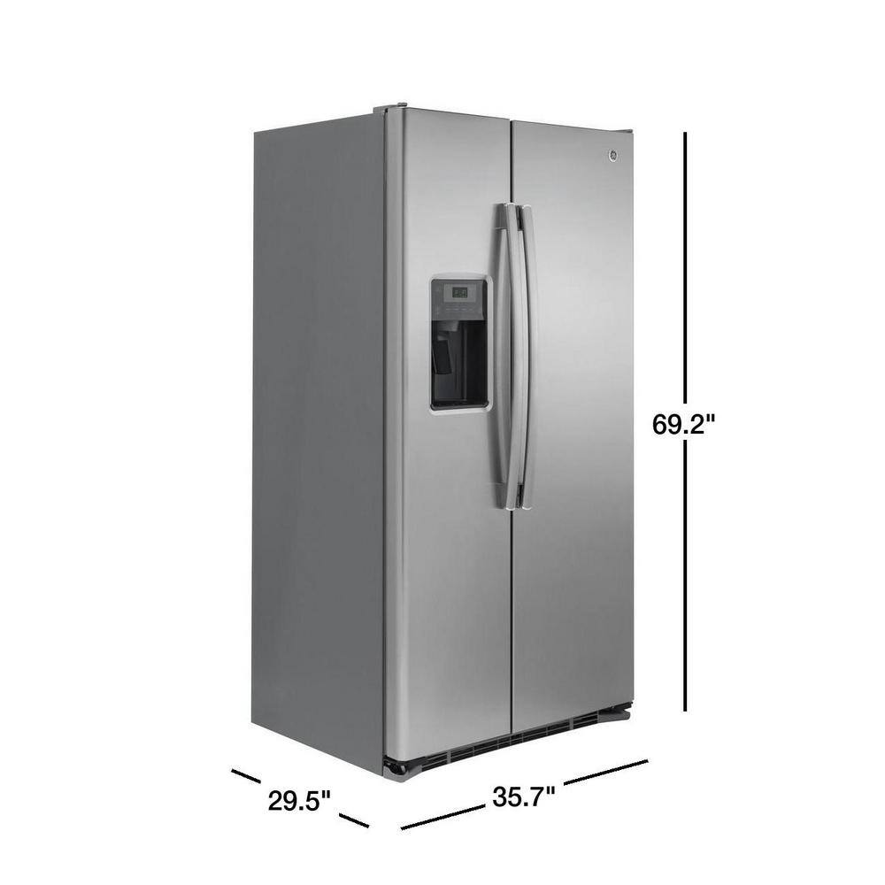 GE 21.9 cu. ft. Side by Side Refrigerator in Stainless Steel Counter Depth GZS22DSJSS