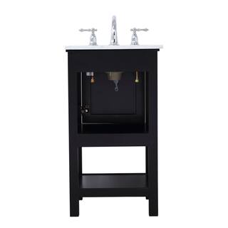 Timeless Home Gina 19 in. W x 18.38 in. D x 33.75 in. H Single Bathroom Vanity in Black with Carrara White Marble TH54019Black