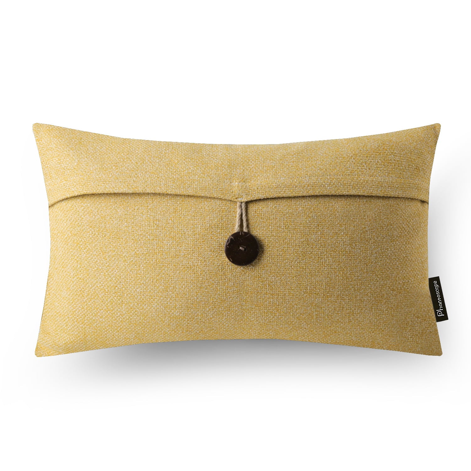 Phantoscope Farmhouse Series Cotton Blend Decorative Throw Pillow with Single Button, 12