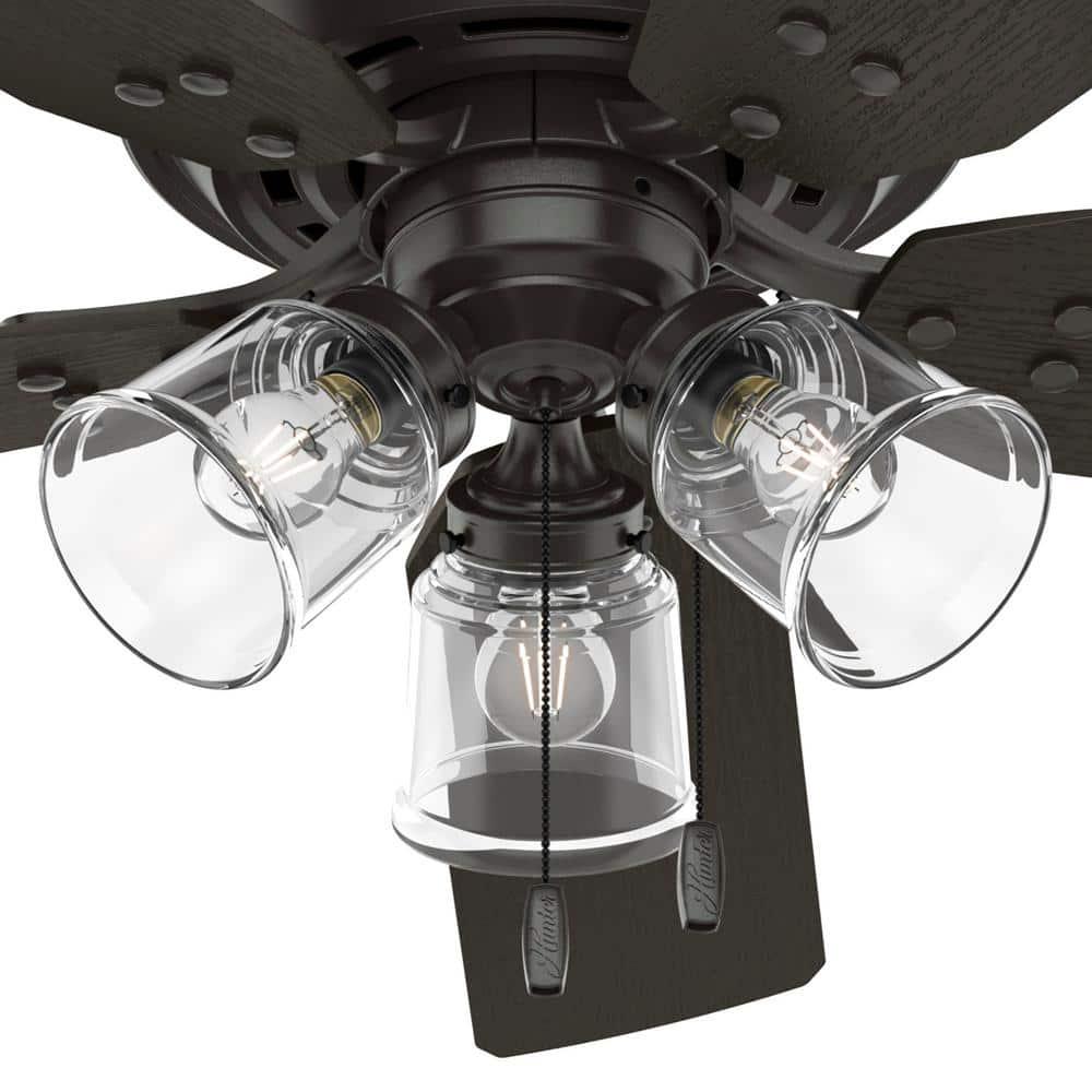 Hunter River Ridge 52 in IndoorOutdoor Noble Bronze Ceiling Fan with Light Kit