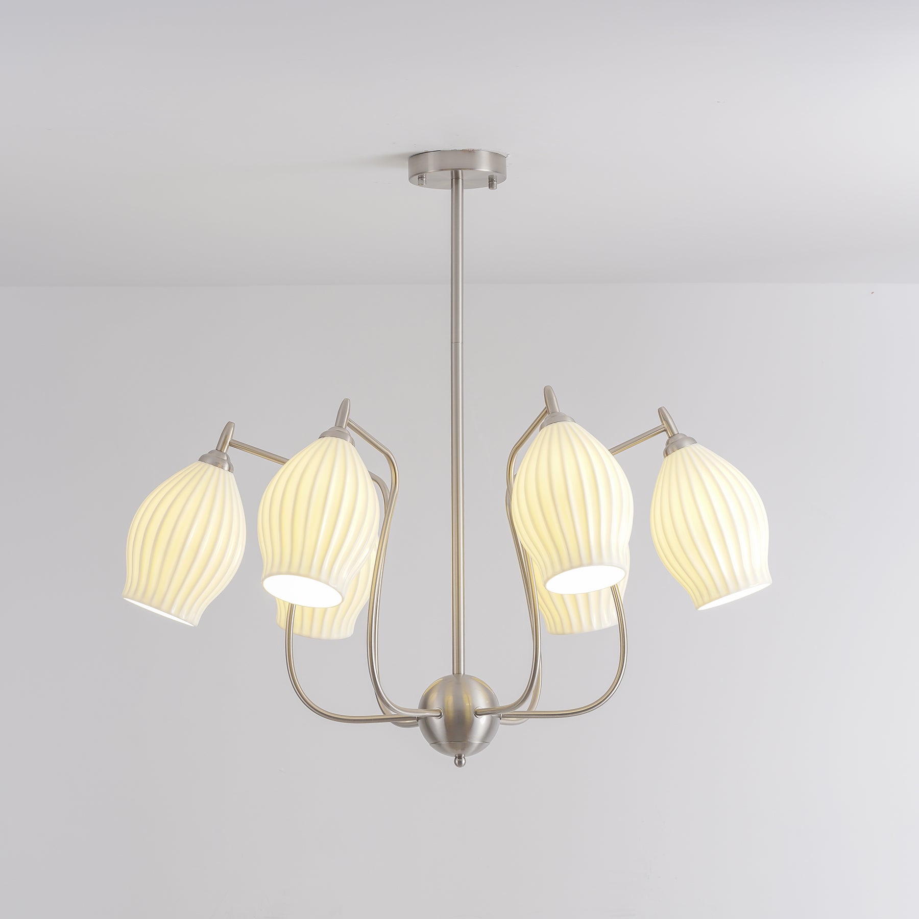 Ceramic Ribbed Chandelier