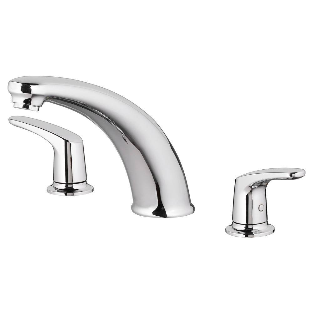 American Standard Colony PRO 2-Handle Deck-Mount Roman Tub Faucet for Flash Rough-in Valves in Polished Chrome T075920.002