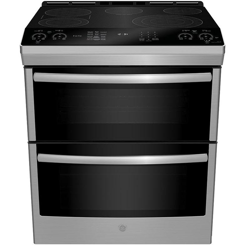 GE Profile 30-inch Slide-in Electric Range with True European Convection Technology PCS980YMFS