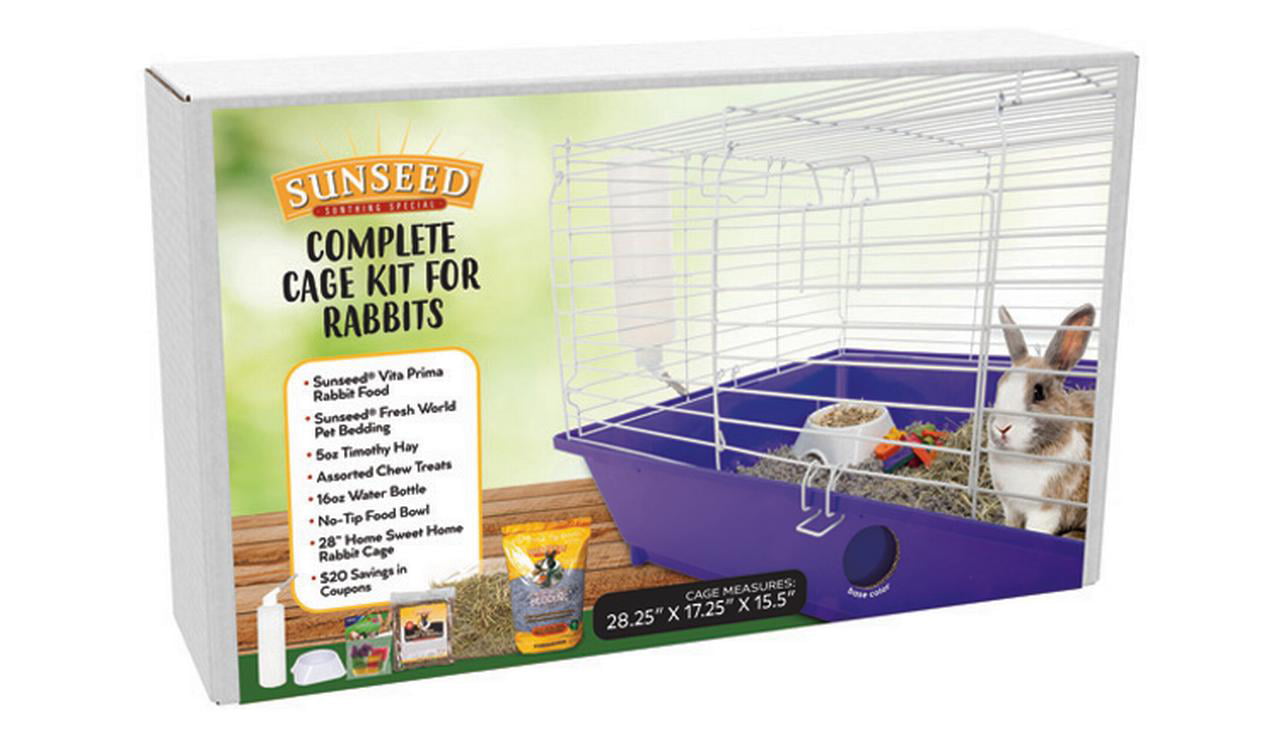 Ware Sweet Home Sunseed Rabbit Cage Starter Kit， Assorted Colors (1 Pack)