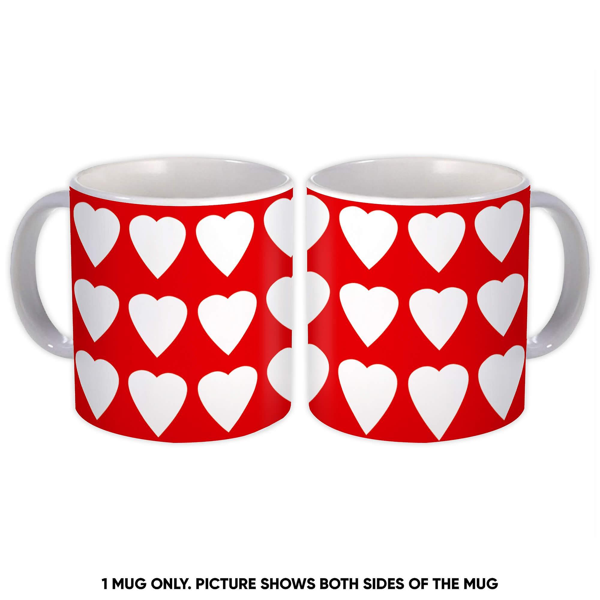 Gift Mug: Hearts Pattern Seamless