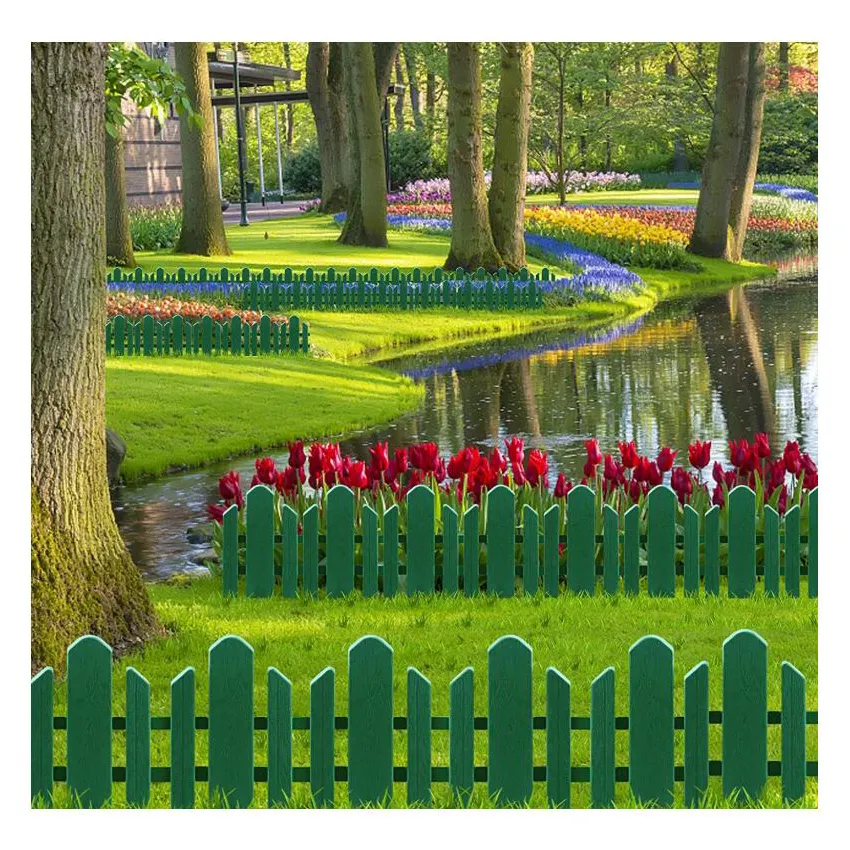 Home Garden Border Edg  Plastic PP Outdoor Small Tree Flower Fence Set Lawn Landscape Interlocking Border Edgings/