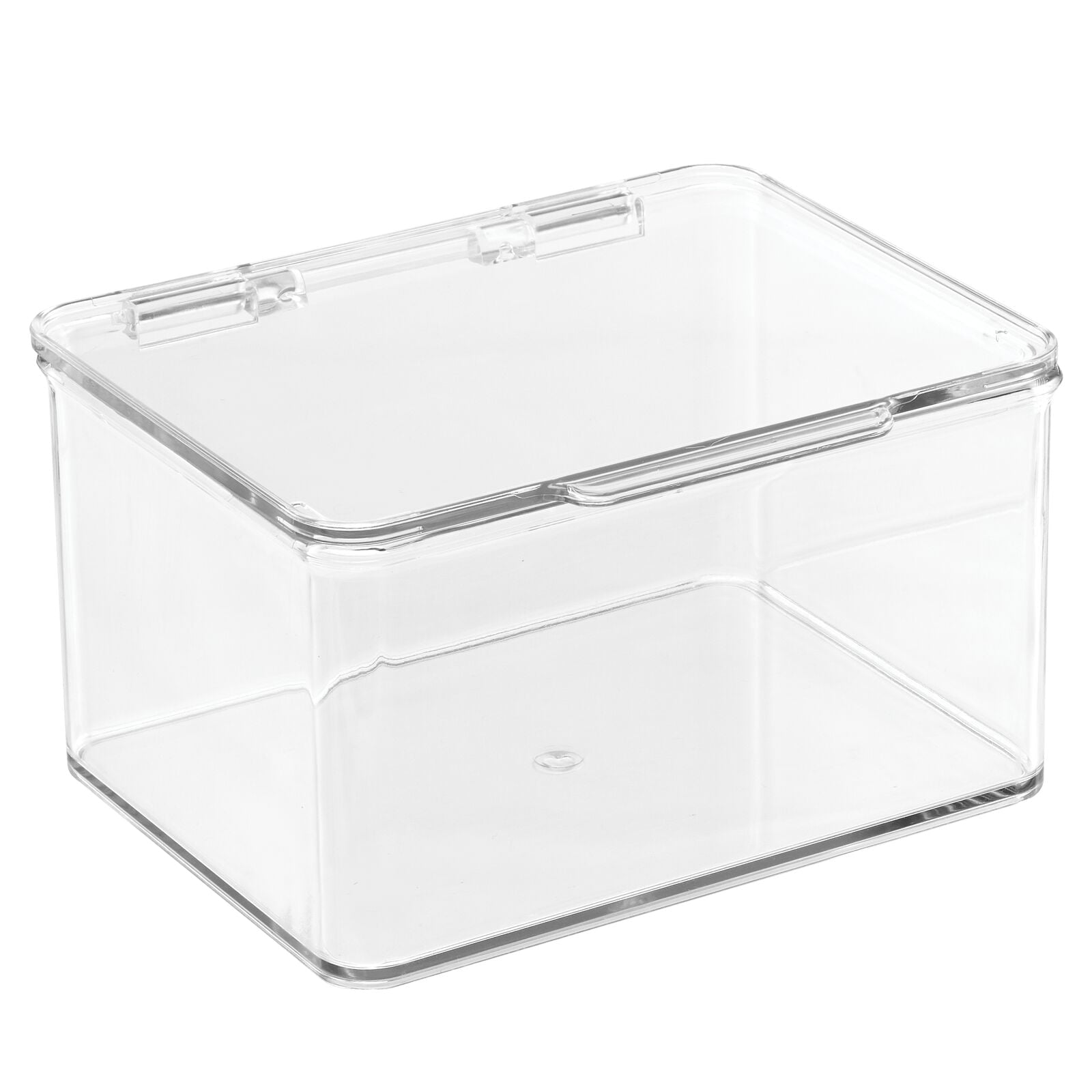 mDesign Plastic Stackable Household Storage Container with Lid - Organizer for Entryway, Closet, Kitchen, Bathroom, Garage Kid's Room, Craft Room - Clear