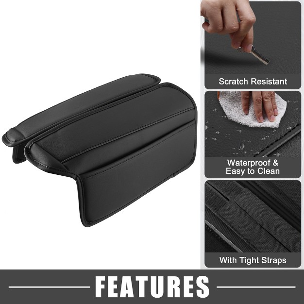 Unique Bargains Center Console Armrest Pad Cover For Nissan Rogue 2021 2023 Black 2 Pcs