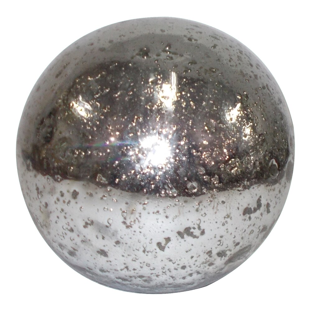 Decorative Silver Glass Garden Orb