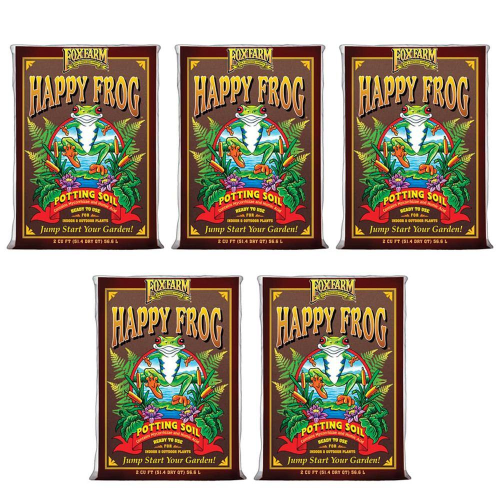 FOXFARM Happy Frog 2 cu. ft. pH Adjusted Garden Potting Soil Bag (5-Pack) 5 x FX14047