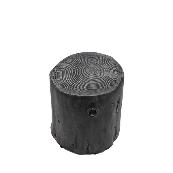 Outdoor Faux Wood Stump Side Table Coffee Table， Side Table， End Table Accent Table Round Light Brown