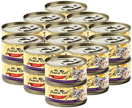 Fussie Cat Super Premium Chicken with Duck Formula in Gravy Grain-Free Canned Cat Food 5.5-oz can case of 24