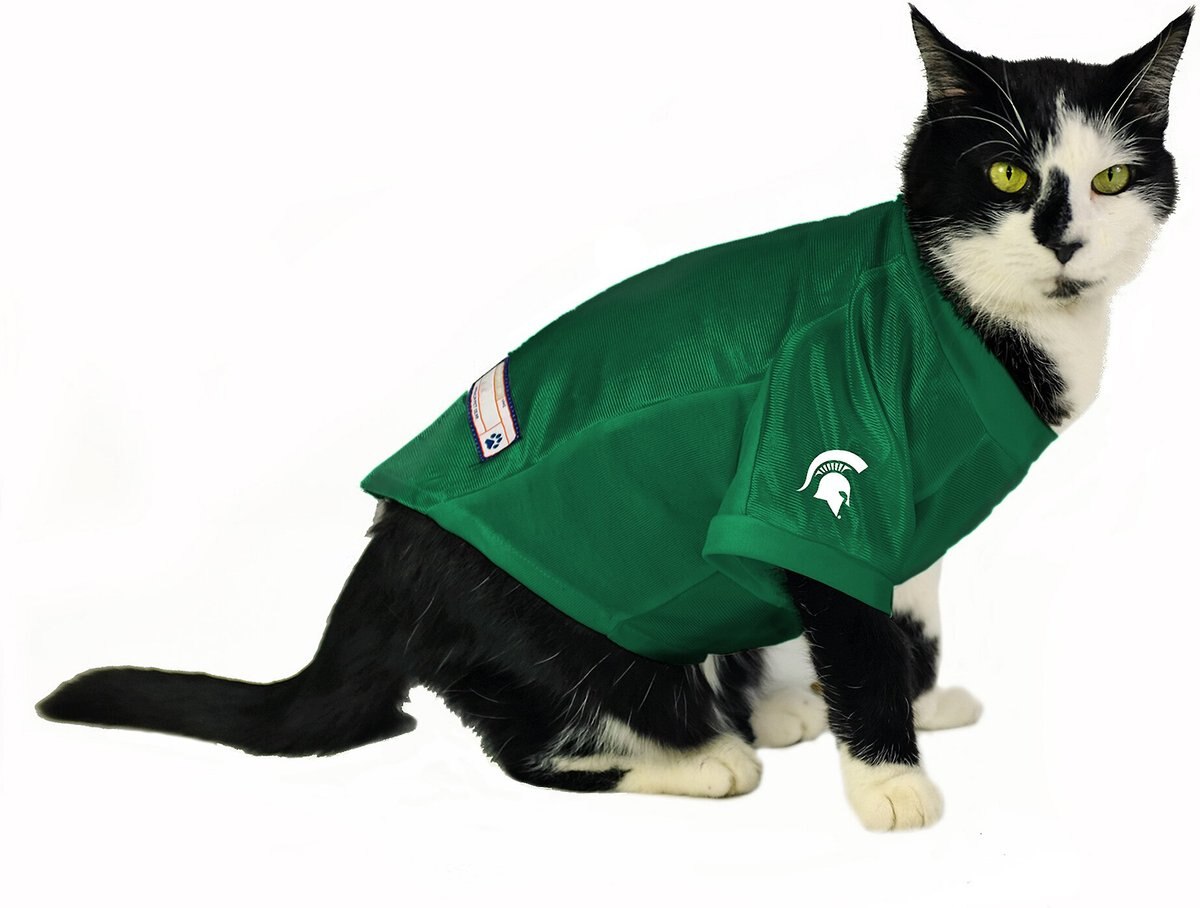 Littlearth NCAA Stretch Dog and Cat Jersey， Michigan State Spartans