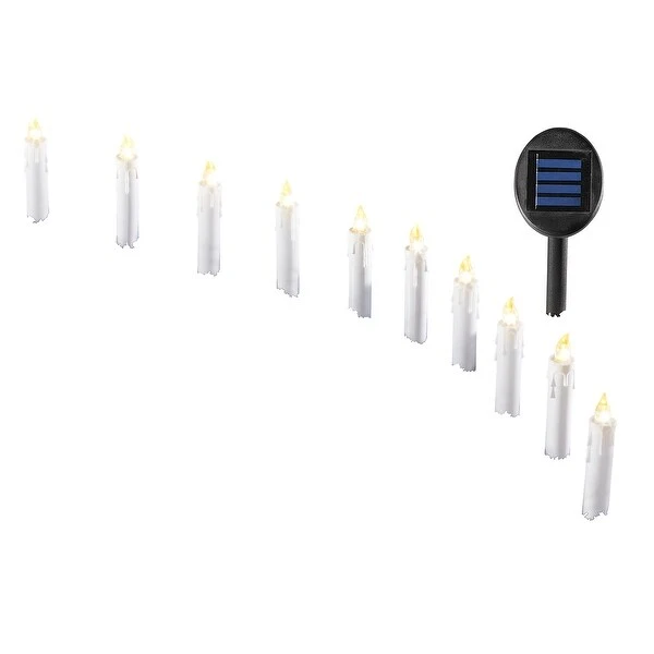 Solar Powered Candle Path Lights - Set of 10 - 9.880 x 4.500 x 4.130