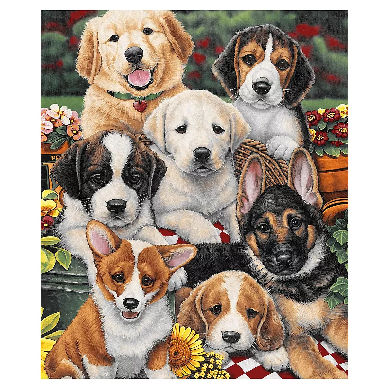 Puppy Fleece Blanket For Bed， Cute Fleece Throw Blanket For Girls