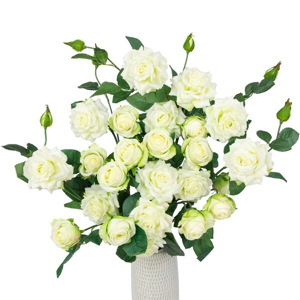 real touch™ white artificial rose floral sprays set of 6 35